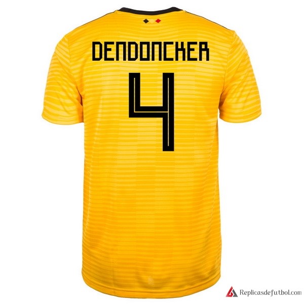 Camiseta Seleccion Belgica Segunda equipación Dendoncker 2018 Amarillo